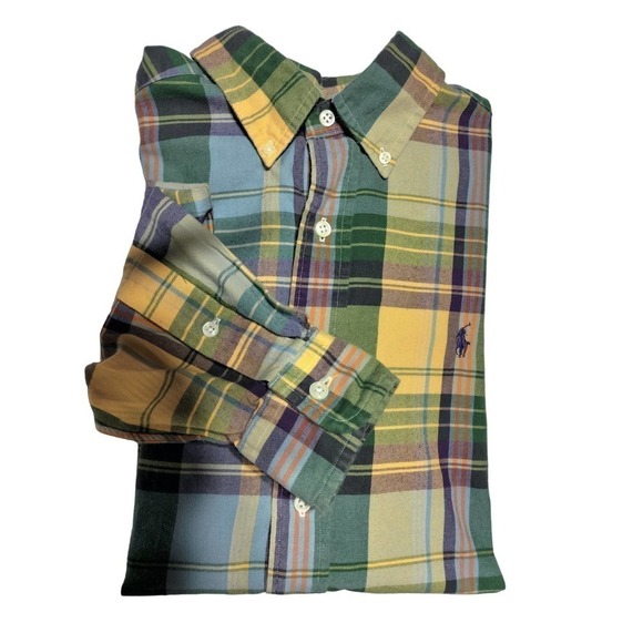 Ralph Lauren Blue Label Multi-color plaid long sleeve shirt men small - Picture 1 of 7